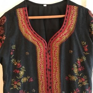 Black and red salwar khameez